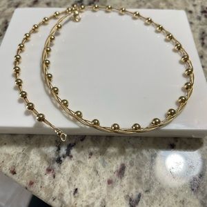 14 karat yellow, gold ball necklace